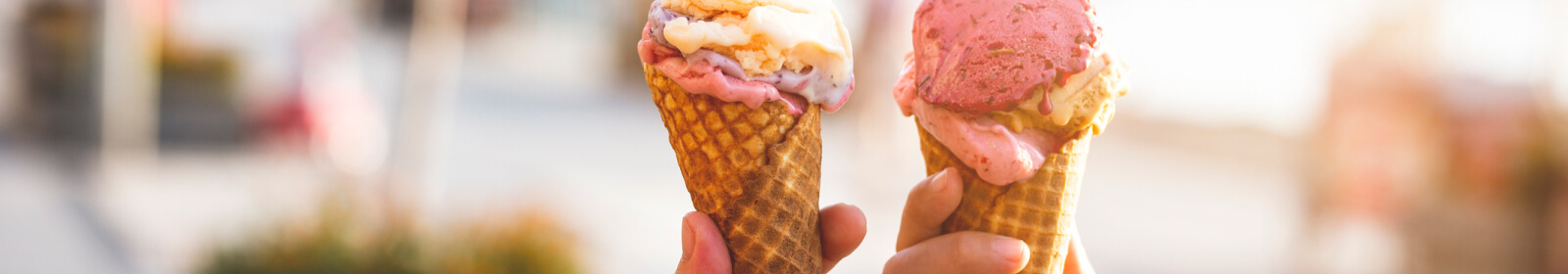 two ice cream cones